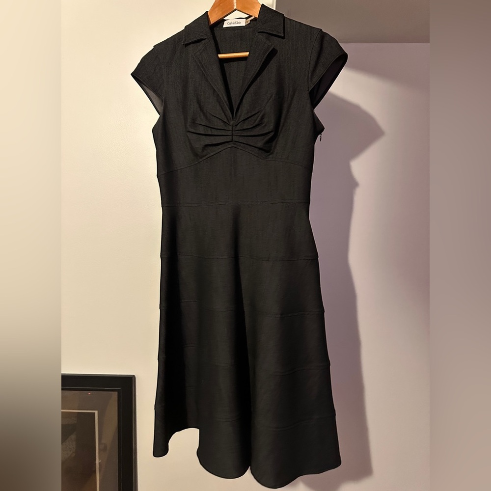 Vintage GUESS black dark denim stretch dress